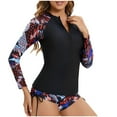 thumbnail image 1 of Lopeceal Women Two Piece Swimsuits UPF 50+ Rash Guard Printed Swim Shirts Surf Swimwear Top, 1 of 2