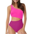 thumbnail image 1 of Lopeceal Women's One Piece Bathing Suit One Shoulder Swimsuit Sexy Cutout Monokini Tummy Control Swimwear, 1 of 2