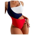 thumbnail image 1 of Lopeceal Women's One Piece Swimsuit Cut Out Asymmetrical Bathing Suits Tummy Control Color Block Beach High Cut Monokini Swimwear, 1 of 7