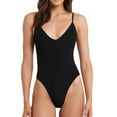 thumbnail image 1 of Lopeceal Women's One Piece Swimsuit Ribbed Open Back Bathing Suit Tummy Control Scoop Neck Adjustable Straps High Cut Swimwear, 1 of 8