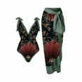 thumbnail image 1 of Lopeceal Women's One Piece Swimsuit with Cover Up Two Pieces Summer Boho Beach Bathing Suit Vintage Print Bikini Set with Wrap Skirt, 1 of 2