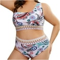 thumbnail image 1 of Lopeceal Women's Plus Size Swimsuit Floral Print One Shoulder Bikini Sets Two Piece Bathing Suit, 1 of 6