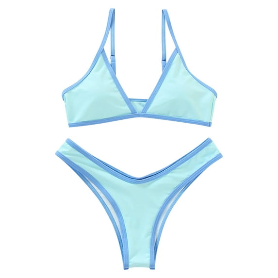 Lopeceal Women's Triangle Bikini Set Sexy Brazilian Sporty Two Piece Swimsuit Cute Bathing Suit