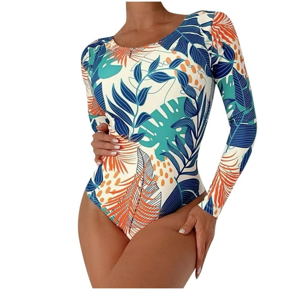 Lopeceal Women's Tropical Print Tummy Control Cut Out Crisscross Back One Piece Swimsuit