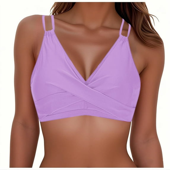 Lopeceal Women's Twist Front Bikini Tops - Push Up Bathing Suit Top Padded Swimsuit Top