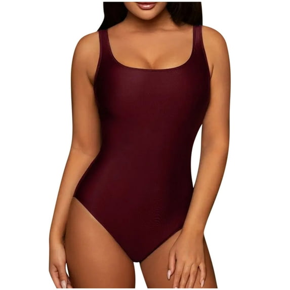 Lopeceal Womens One Piece Swimsuits Athletic Swimming Solid One Piece Competitive Bathing Suit for Teens Girls
