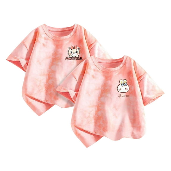 Lopecy-Sta 2 Pack Girls Short Sleeve Crew Neck Active Athletic Performance T-Shirt Summer Casual Tops