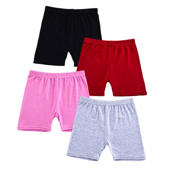 Lopecy-Sta 4pcs Kids Girls Bike Shorts Active Athletic Running Shorts Summer Casual Beach Shorts