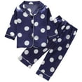 thumbnail image 1 of Lopecy-Sta Baby Girls Button Down Pajama Sets Polk Dot Soft Sleepwear Lounge Set Long Sleeve Top and Long Pants Nighty, 1 of 8