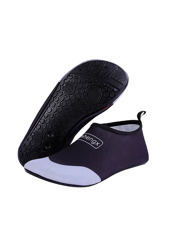 Barefoot Water Socks for Women and Men, Non-Slip Aqua Socks with Rubber Sole, Quick-Dry Skin Socks for Beach, Swimming, Diving, Yoga, Surfing, Outdoor Water Activities