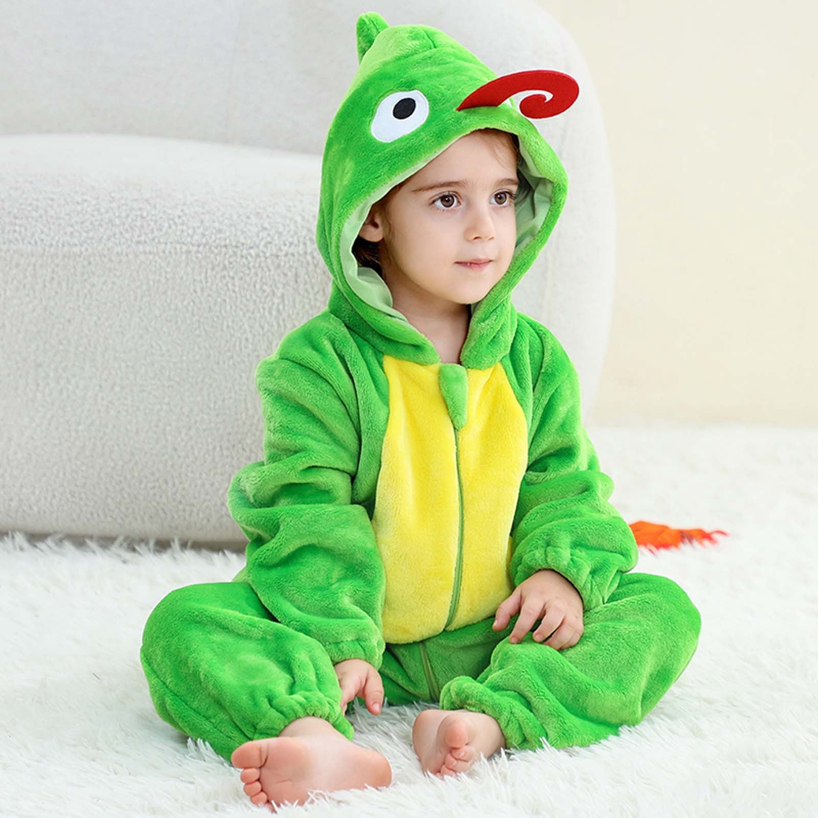 Lopecy-Sta Bat-Wing Sleeves Baby Romper 12-36M: Whimsical Creature Hoodie Onesie, Soft Fleece Zipper Jumpsuit, Winter Toddler Costume & Pajamas