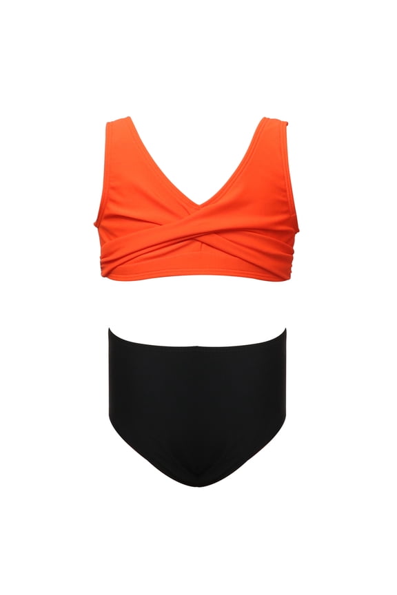 Bikinis Sets for Girls Two-Piece Solid Color Bikini Hot Spring Swimming Suit Summer Vacation Beachwear