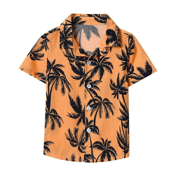 Lopecy-Sta Boy's Button Down Hawaiian Shirt Short Sleeve Kids Summer Beach Shirts for Boys Size 1-9 Years
