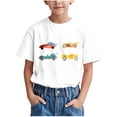 thumbnail image 1 of Lopecy-Sta Boys' Vehicle Print Short Sleeve Graphic T-Shirts Summer Casual Tees Dailywear Homewear Top 9-10 Years, 1 of 6