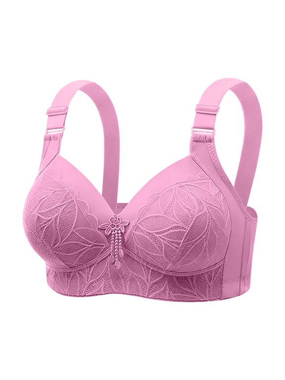 Bras for Women Leaf Lace Full Figure Bra With Adjustable Wide Straps Removable Pads Wirefree Support