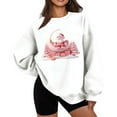 thumbnail image 1 of Lopecy-Sta Christmas Shirts for Women Christmas Gift for Women Santa Claus Graphic Crewneck Oversized Fleece Sweater Xmas Holiday Top, 1 of 5