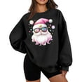 thumbnail image 1 of Lopecy-Sta Christmas Shirts for Women Christmas Gift for Women Santa Claus Graphic Crewneck Oversized Fleece Sweater Xmas Holiday Top, 1 of 5