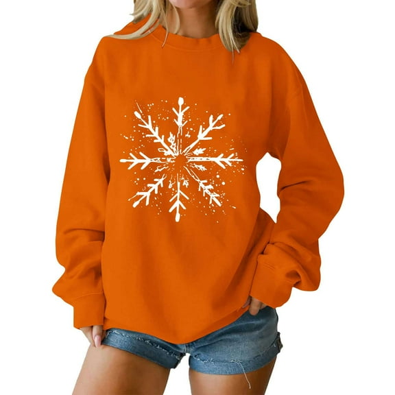 Lopecy-Sta Christmas Shirts for Women Merry Christmas Graphic Sweatshirt Christmas Crewneck Long Sleeve Xmas Holiday Pullover Tops