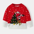 thumbnail image 1 of Lopecy-Sta Christmas Sweater for Kids Toddler Boys Girls, Festive Xmas Santa Decorating Tree Knit Crewneck Pullover, Ugly Christmas Long Sleeve Sweater for Winter Holiday Party Red, 1 of 9