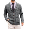 thumbnail image 1 of Lopecy-Sta Fall Sweaters for Men Casual Wool Blend Long Sleeve Shawl Collar Buttons Down Cable Knit Cardigan Sweater, 1 of 9