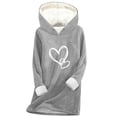 thumbnail image 1 of Lopecy-Sta Graphic Hoodies for Women Fashion Women's Valentine Graphic Casual Fleece Lined Long Sleeved Hooded Sweatshirt, 1 of 5