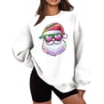 thumbnail image 1 of Lopecy-Sta Graphic Sweatshirts for Women Christmas Gift for Women Santa Claus Graphic Crewneck Oversized Fleece Sweater Xmas Holiday Top, 1 of 5