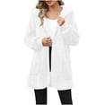 thumbnail image 1 of Lopecy-Sta Hooded Cardigan for Women Solid Color Mid-Length Casual Warm Coat Oversized Sweatshirt Fuzzy Fleece Blanket Hoodie Jacket, 1 of 9