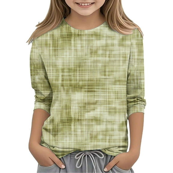 Lopecy-Sta Kids All-Over Plaid Long Sleeve Crew Neck Top, Soft Breathable Fabric for Toddler Baby Boys and Girls, Relaxed Fit, Comfortable Wear in Spring Autumn Seasons Fun Play