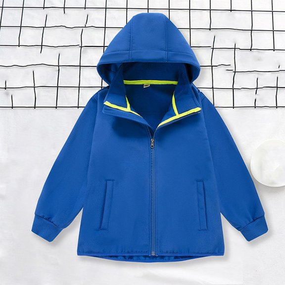 Lopecy-Sta ​Kids' Hooded Waterproof Windbreaker with Zipper Pockets - Polyester Daily Outdoor Jacket