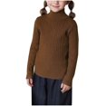 thumbnail image 1 of Lopecy-Sta Children's Sweater Knit Pullover Turtleneck Thick Sweater Solid Color Casual Long Sleeve Loose Warm Base, 1 of 4