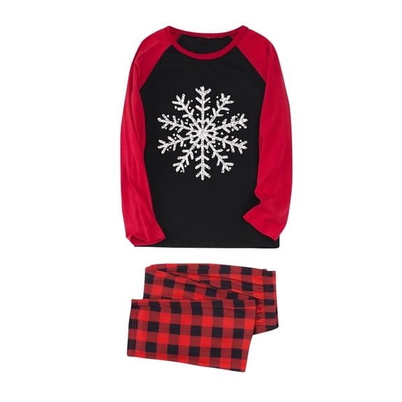 Lopecy-Sta Long Sleeve Pajamas for Family Plaid Graphic Christmas Pajamas Holiday Wear for Women, Home Wear for Mommy, Family Matching Sets, B