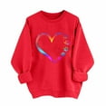 thumbnail image 1 of Lopecy-Sta Long Sleeve Tops for Women Valentine's Day Heart Printed Long Sleeved Round Neck Fashion Casual Sweatshirt Top, 1 of 7