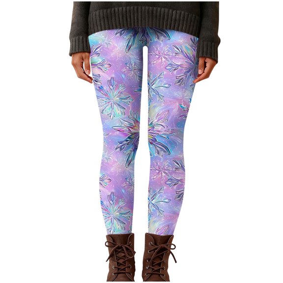 Lopecy-Sta Lounge Pants Women Christmas Print High Waist Yoga Pants Comfy Straight Pajamas Trousers Sweatpants Running Yoga Slim Fit Leisure Pants