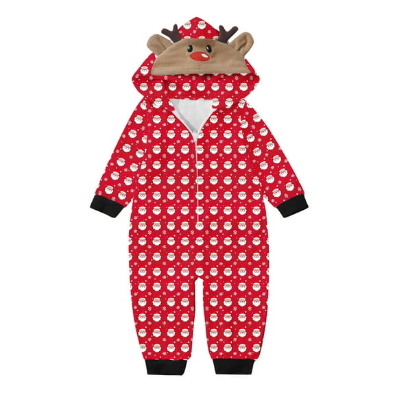 Lopecy-Sta Matching Family Christmas Onesie Pajamas – Holiday Hooded Jumpsuit Sleepwear Pjs for Kids Xmas Loungewear for Toddlers