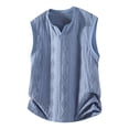 thumbnail image 1 of Lopecy-Sta Men Tank Tops Henley Notch Neck Diamond Cable Hollow Knit Sleeveless Summer Breathable Casual Shirts, 1 of 7