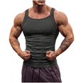 thumbnail image 1 of Lopecy-Sta Men Tank Tops Square Neck Vertical Ribbed Slim Fit Stretch Breathable Gym Bodybuilding Muscle Sleeveless Undershirts, 1 of 6