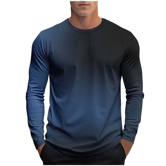 Lopecy-Sta Men's Long Sleeve Shirt Christmas Gift for Men Slim Fit Lightweight Long Sleeve Crewneck Sweatshirt Casual Pullover Top for Men