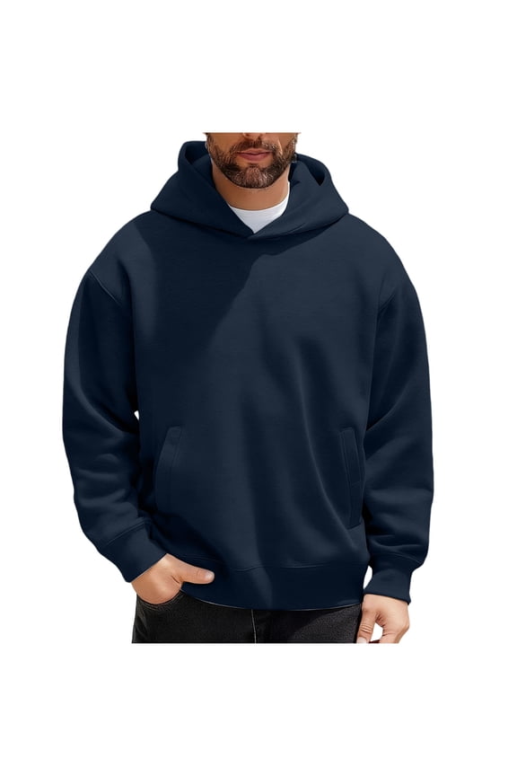 Men's Oversized Hoodie Casual Sweatshirts Long Sleeve Hooded Pullover Snap Hoodies with Pocket Streetwear for Unisex