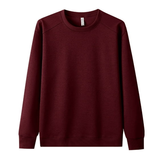 Lopecy-Sta Men's Sweatshirts Soft Long Sleeve Top Fall Crewneck Sweatshirt Pullover Casual Oversized Sweatshirt Inner Wear for Layering Blouses