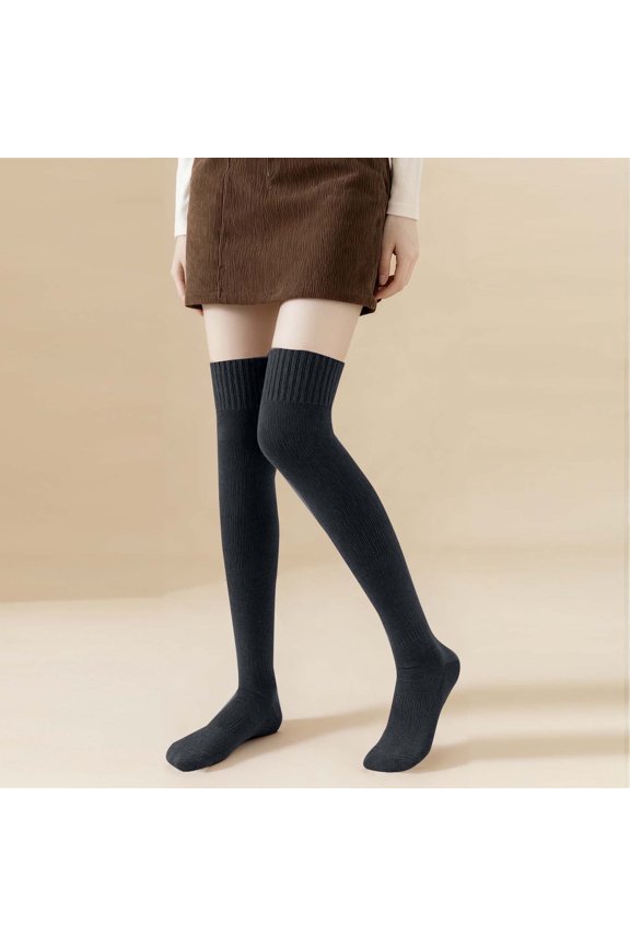 Over-the-Knee Socks for Women, Soft Stretchy Thigh High Socks, Warm Knit Long Leg Warmers for Winter, Casual Socks for Daily Wear, School Uniform, Cosplay