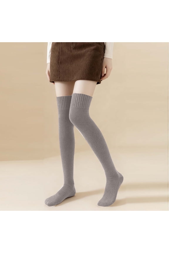 Over-the-Knee Socks for Women, Soft Stretchy Thigh High Socks, Warm Knit Long Leg Warmers for Winter, Casual Socks for Daily Wear, School Uniform, Cosplay