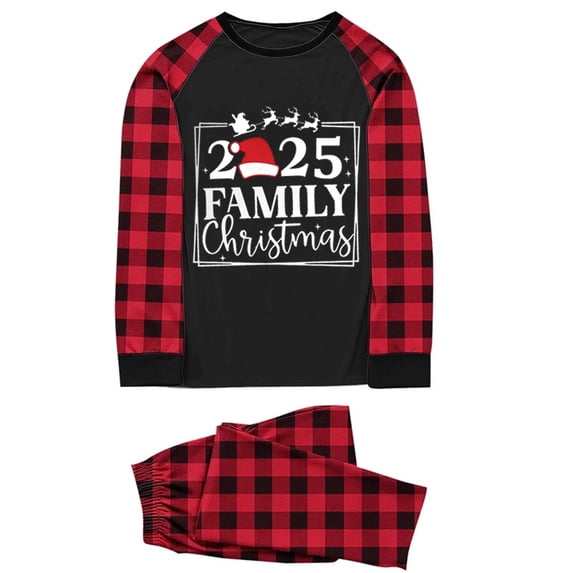 Lopecy-Sta Pajama Set for Men 2025 Christmas Matching Family Pajamas for Daddy - Long Sleeve Two Piece Sets for Men Family Clothes Pajamas