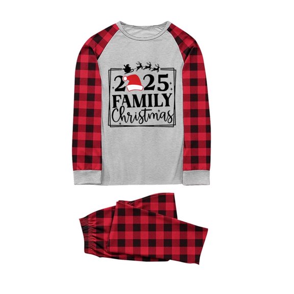 Lopecy-Sta Pajama Set for Women 2025 Christmas Matching Family Pajamas for Mom - Long Sleeve Two Piece Sets Family Clothes Pajamas