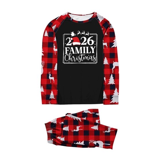 Lopecy-Sta Pajama Set for Women 2025 Christmas Matching Family Pajamas for Mom - Long Sleeve Two Piece Sets Family Clothes Pajamas