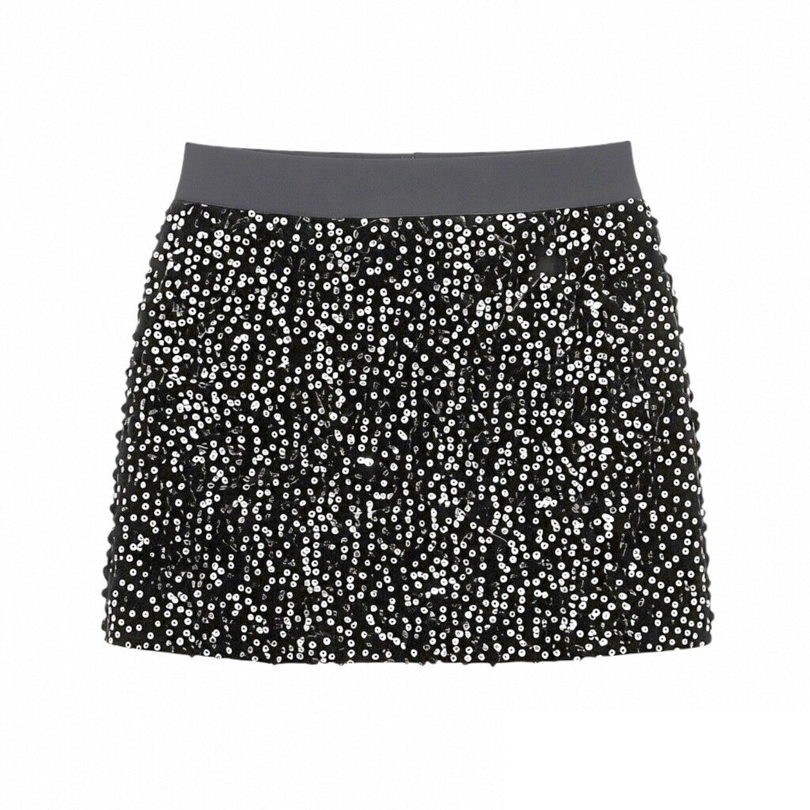 Lopecy-Sta Skirt for Women with Glitter Sequin Ruched Mini Elastic High ...