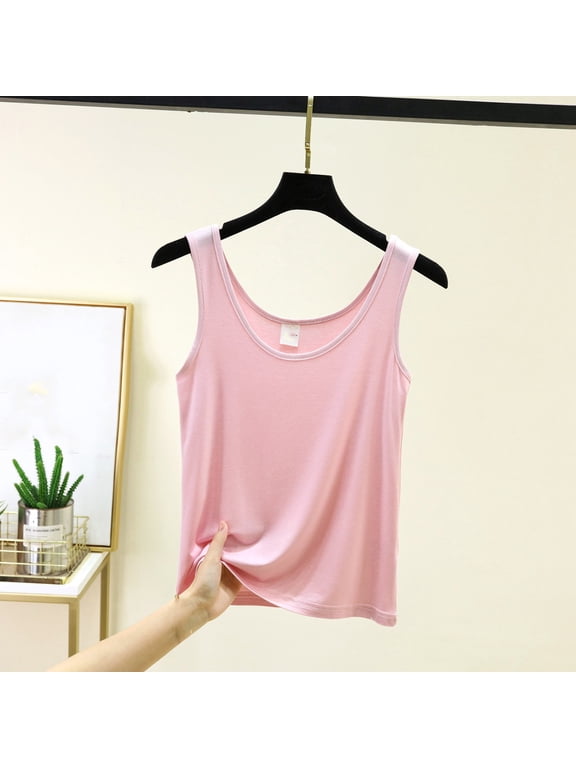 Sleep Tank for Women U-Neck Modal Wide Strap Loungewear Soft Nightshirt Casual Loose Fit Pajama Top