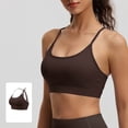 thumbnail image 1 of Lopecy-Sta Sports Bra for Women Keyhole T-Back Seamless Light to Medium Support Yoga Top Removable Padded Workout Bra, 1 of 7