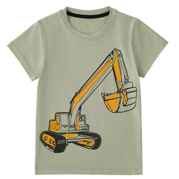 Lopecy-Sta Summer New Toddler Boys' Animal Print Short Sleeve Round Neck T-shirt Casual Tees 3-4 Years