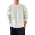 thumbnail image 1 of Lopecy-Sta Sweaters for Men Knitted Pullovers Casual Solid Luxury Sweater Vintage Loose O Neck Long Sleeve Tops Outwear for Men, 1 of 5