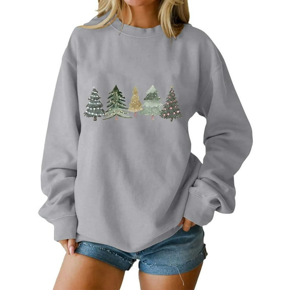 Lopecy-Sta Sweatshirts for Teen Girls Merry Christmas Graphic Sweatshirt Christmas Crewneck Long Sleeve Xmas Holiday Pullover Tops